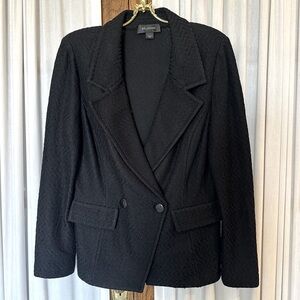 St. John Black Santana Knit Button Blazer Jacket